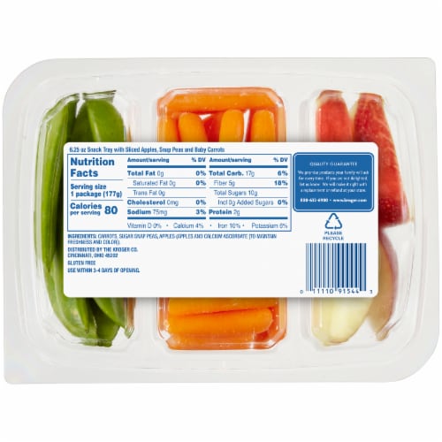 Kroger® Snack Tray with Carrots Peas & Apples Perspective: back