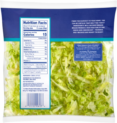 Kroger® Shredded Iceberg Lettuce Bag Perspective: back