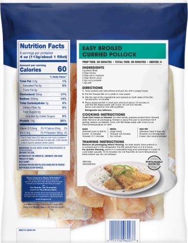 Kroger® Wild Caught Boneless Skinless Frozen Pollock Perspective: back