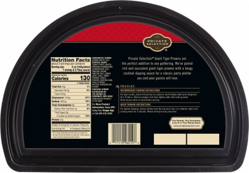 Private Selection® Peeled and Deveined Giant Cooked Tiger Prawn Shrimp Tray Perspective: back