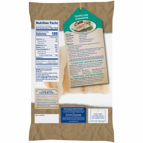 Kroger® Wild Caught Boneless & Skinless Frozen Pacific Cod Perspective: back