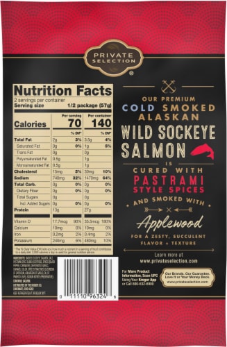 Private Selection® Pastrami Cold Smoked Alaskan Wild Sockeye Salmon Perspective: back