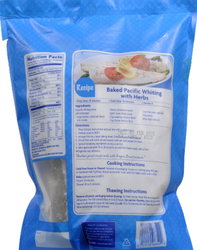 Kroger® Wild Caught Frozen Whiting Fillets Perspective: back