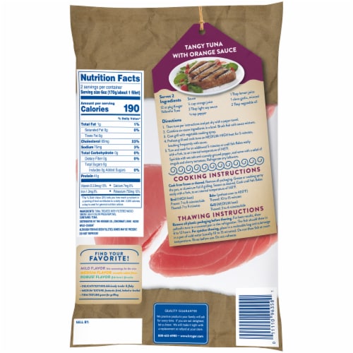 Kroger® Wild Caught Boneless & Skinless Frozen Yellowfin Tuna, 12 oz ...