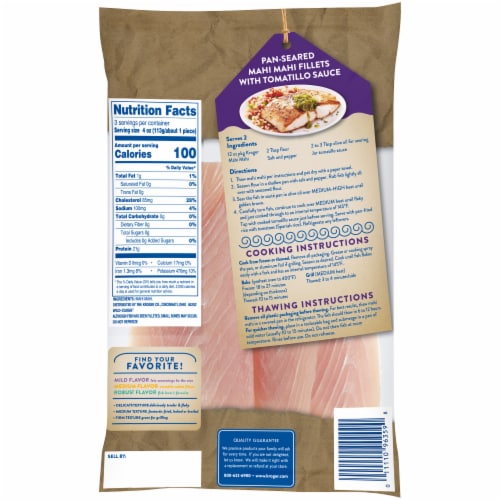 Kroger® Wild Caught Boneless and Skinless Frozen Mahi Mahi Perspective: back