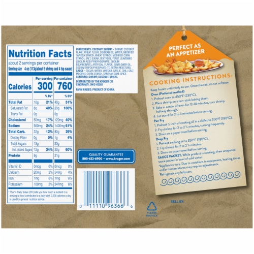 Kroger® Crunchy Coconut Shrimp w/ Sweet Chili Sauce Perspective: back