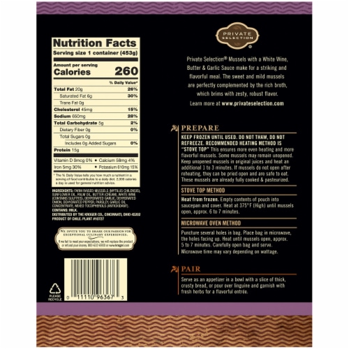 Private Selection® Mussels with a White Wine Butter & Garlic Sauce Perspective: back