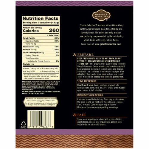 Private Selection® Mussels with a White Wine Butter & Garlic Sauce Perspective: back