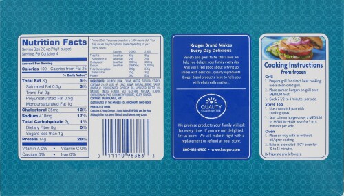 Kroger® Wild Caught Salmon Burgers Perspective: back