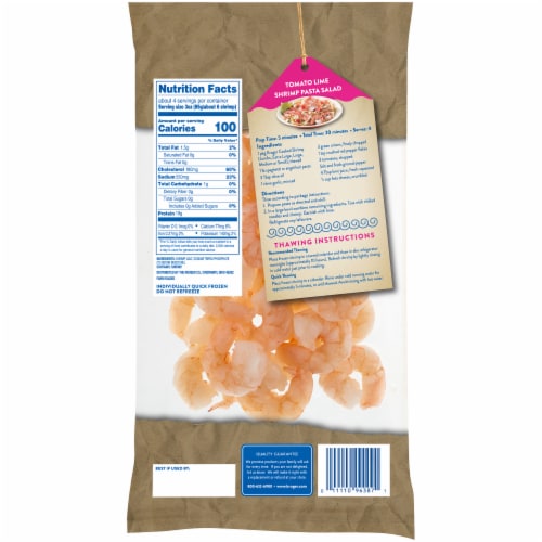 Kroger® Large Peeled & Deveined Cooked Shrimp Tail-Off Perspective: back