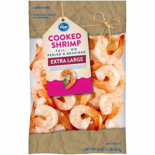 Kroger® Extra Large Peeled & Deveined Cooked Shrimp Tail-On Perspective: back