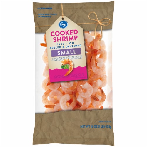 Kroger® Small Shrimp Cooked Peeled & Deveined Tail On Perspective: back