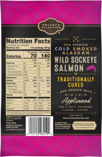 Private Selection® Wild Caught Alaskan Sockeye Salmon Pre-Sliced Cold Smoked Traditional Perspective: back