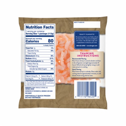 Kroger® Peeled & Cooked Salad Shrimp Perspective: back