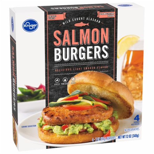 Kroger® Wild Caught Alaskan Salmon Burgers Frozen Perspective: back