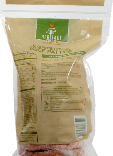 Heritage Farm™ Seasoned Quarter Pound Beef Patties Perspective: back