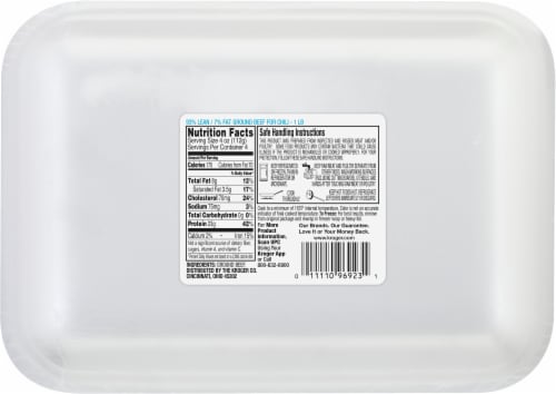 Kroger® 93/7 Lean Ground Beef Chili Meat Perspective: back