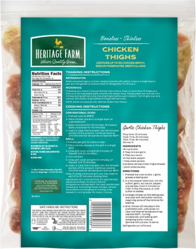 Heritage Farm® Boneless Skinless Chicken Thighs Perspective: back
