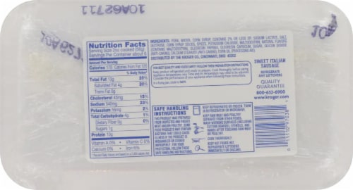 Kroger® Sweet Ground Italian Sausage Perspective: back