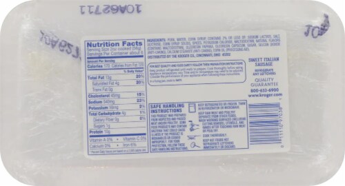 Kroger® Sweet Ground Italian Sausage Perspective: back