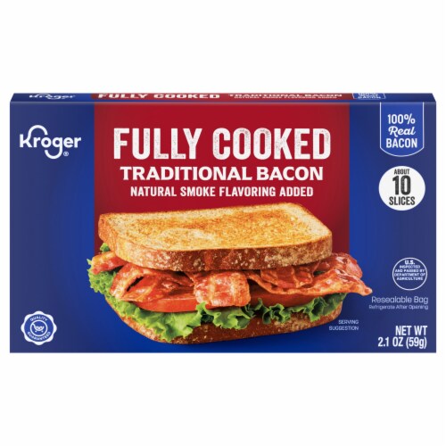 Kroger® Fully Cooked Hardwood Smoke Flavor Traditional Bacon, 2.1 oz