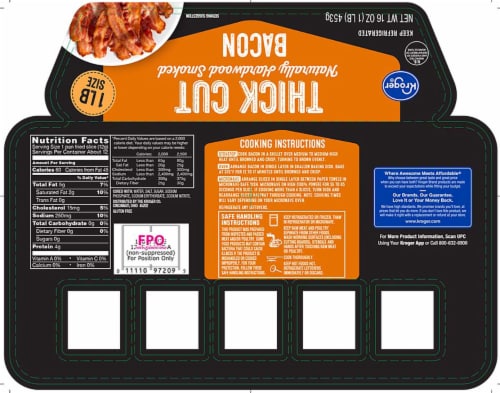 Kroger® Thick Cut Naturally Hardwood Smoked Bacon Perspective: back