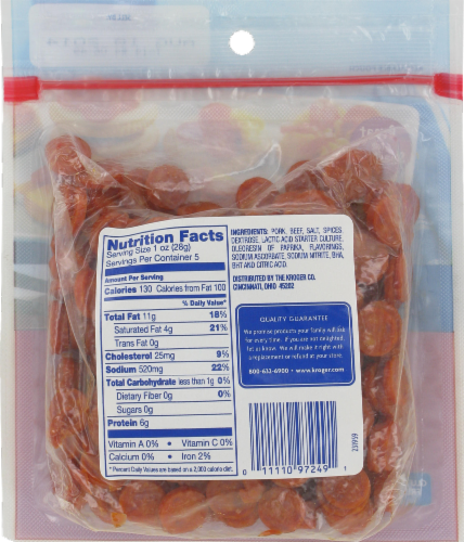 Kroger® Sliced Mini Pepperoni Perspective: back