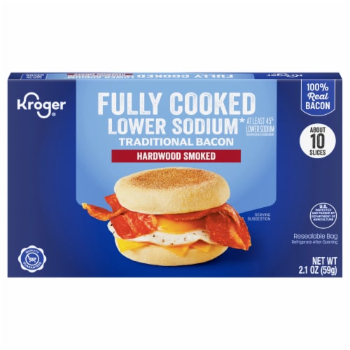 Kroger® Fully Cooked Lower Sodium Hardwood Smoked Traditional Bacon Perspective: back