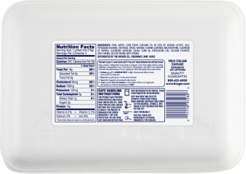 Kroger® Mild Italian Sausage Perspective: back