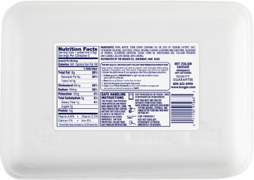 Kroger® Hot Italian Sausage Perspective: back