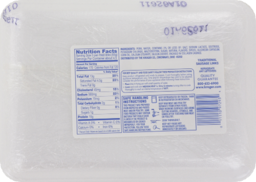 Kroger® Original Breakfast Sausage Links Perspective: back
