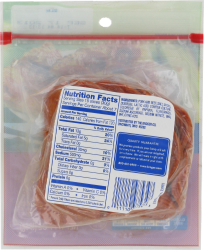 Kroger® Sliced Pepperoni Perspective: back