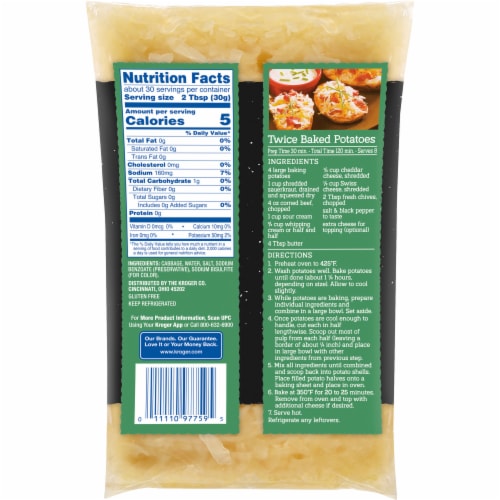 Kroger® Shredded Sauerkraut Perspective: back