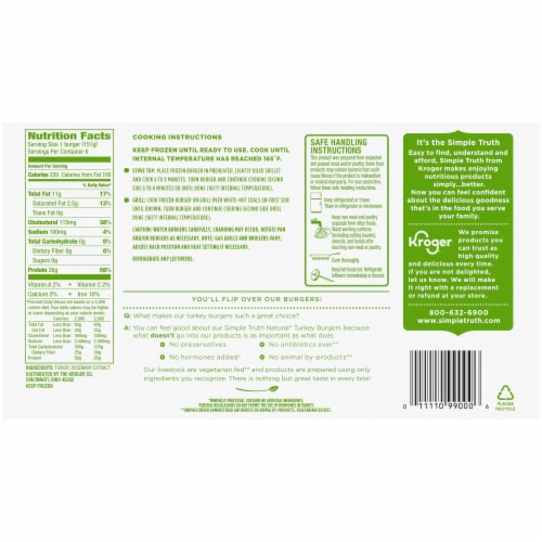 Simple Truth® Natural Turkey Burgers Perspective: back