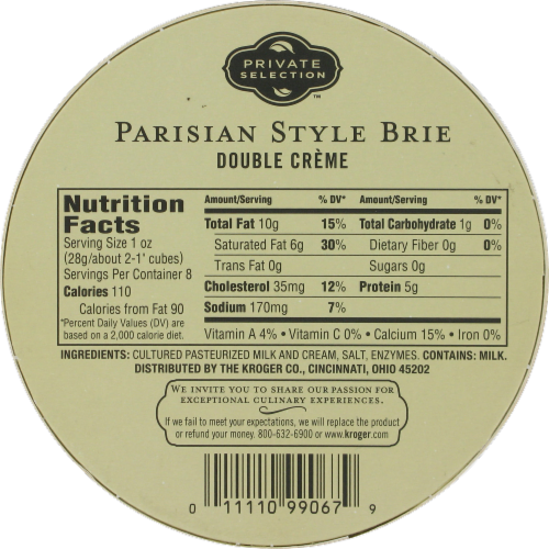 Private Selection™ Parisian Style Double Creme Brie Perspective: back