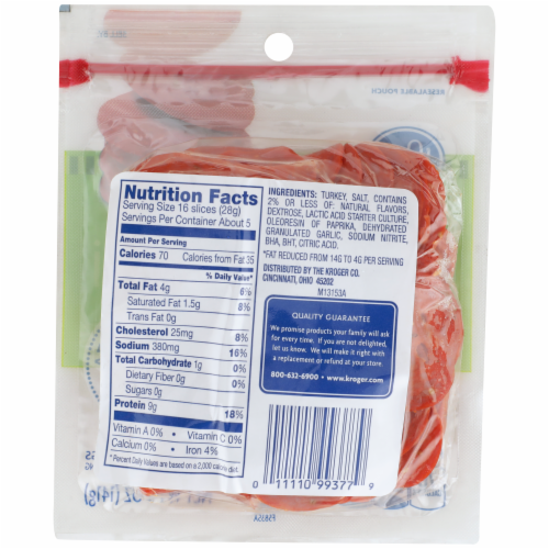Kroger® Sliced Turkey Pepperoni Perspective: back