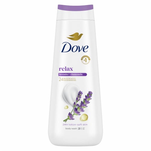 Dove Body Wash for 24hr Lotion-Soft Skin Relax Lavender Oil & Chamomile Moisturizing Skin Cleanser Perspective: back