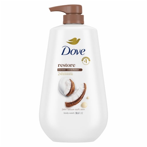 Dove Restoring Coconut & Cocoa Butter Body Wash with Pump Perspective: back