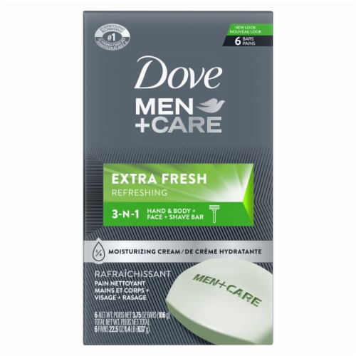 Dove Men+Care Body and Face Bar, Deep Clean - 4 oz, 6 count