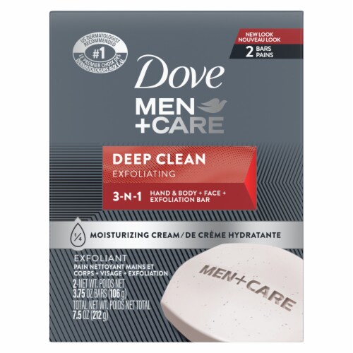 Dove Men+Care Deep Clean Exfoliating 3 In 1 Bar Soap