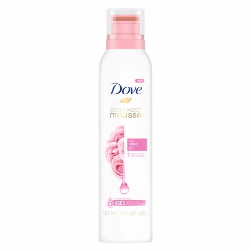 Dove with Rose Oil Body Wash Mousse Perspective: back