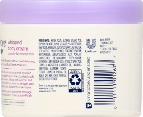Dove Lavender and Coconut Body Cream Perspective: back