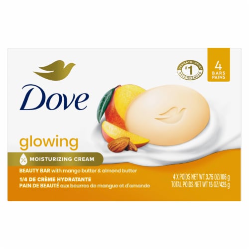 Dove Glowing Mango Butter and Almond Butter Bar Soap Perspective: back
