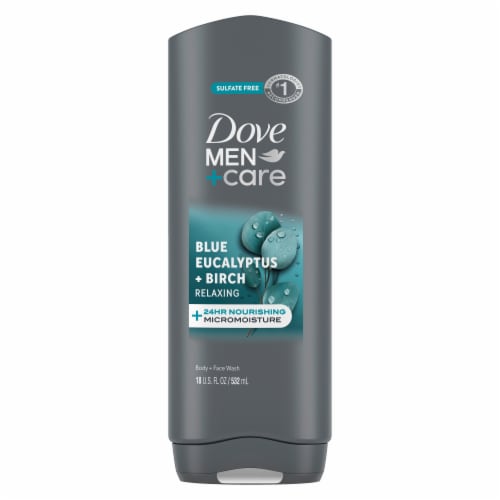 Dove Men+Care Relaxing Body and Face Wash Blue Eucalyptus + Birch Perspective: back