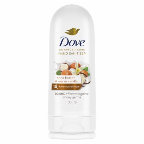 Dove Advanced Care Shea Butter & Warm Vanilla Hand Sanitizer Perspective: back