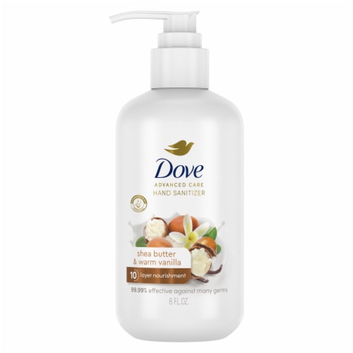 Dove Advanced Care Shea Butter & Warm Vanilla Hand Sanitizer Perspective: back