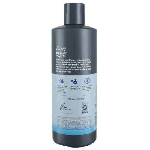 Dove Men+Care Replenishing For Rough Skin Body Wash, Shea Butter, 18 fl oz Perspective: back