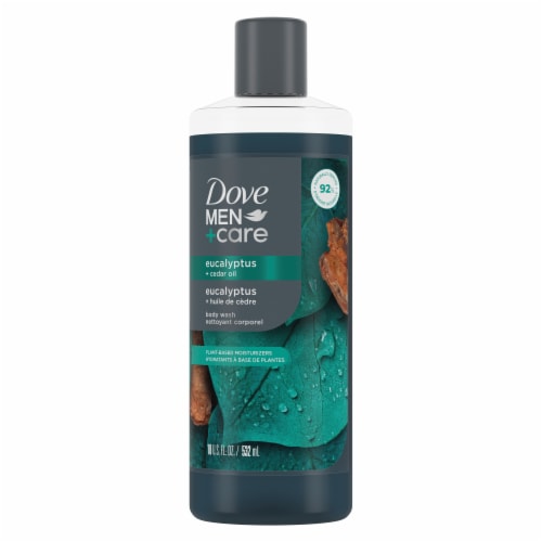 Dove Men+Care Body Wash to Rebuild Skin, Eucalyptus + Cedar Oil w/ Plant-Based Cleanser +Moisturizer Perspective: back