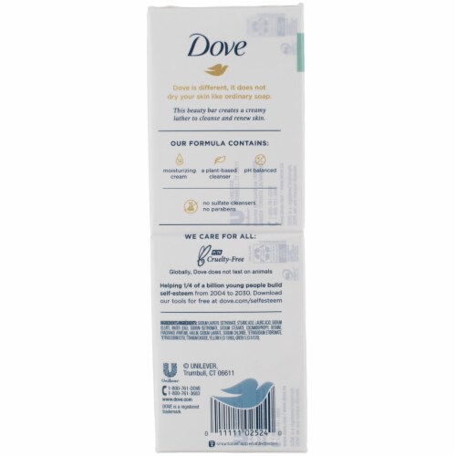 Dove Purifying Detox Moisturizing Beauty Bar Soap, Green Clay, 3.75 oz, 6 Ct Perspective: back