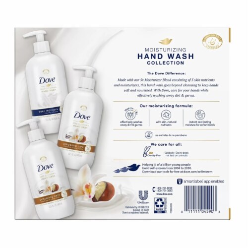 Dove Deep Cleansing Gel Hand Wash Collection, 13.5 Fluid Ounce (Pack of 3) Perspective: back